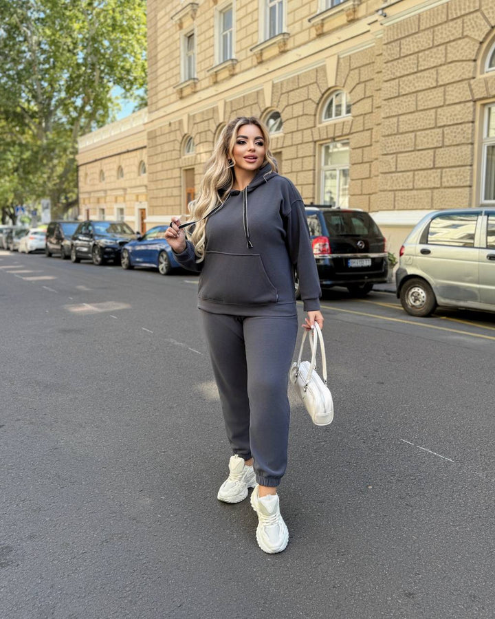 Soft casual set with hood  - Twiggy Shop