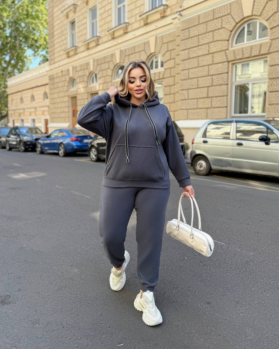 Soft casual set with hood  - Twiggy Shop