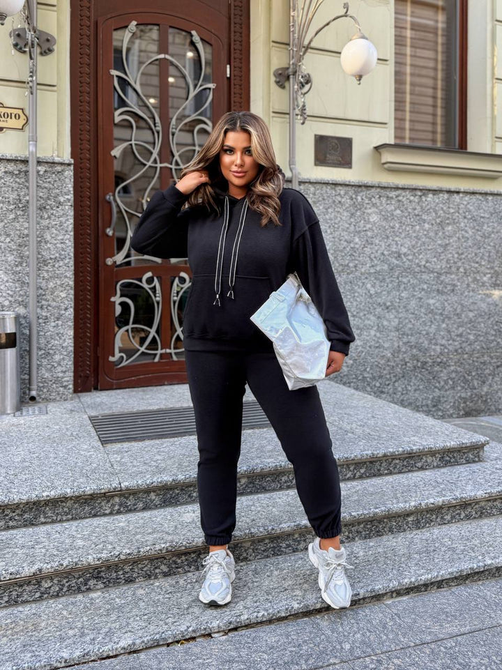 Soft casual set with hood  - Twiggy Shop