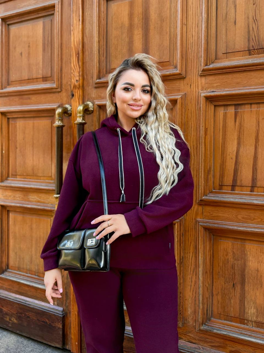 Soft casual set with hood  - Twiggy Shop