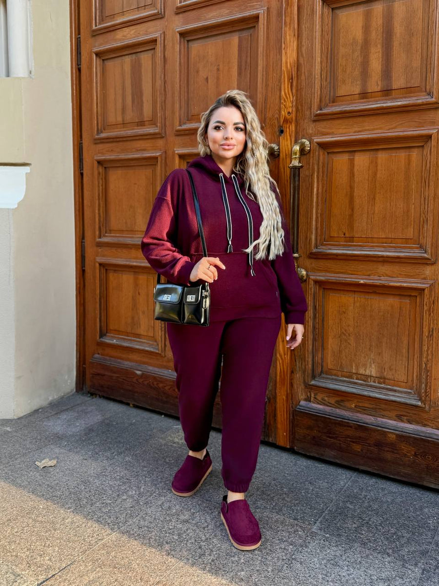 Soft casual set with hood  - Twiggy Shop