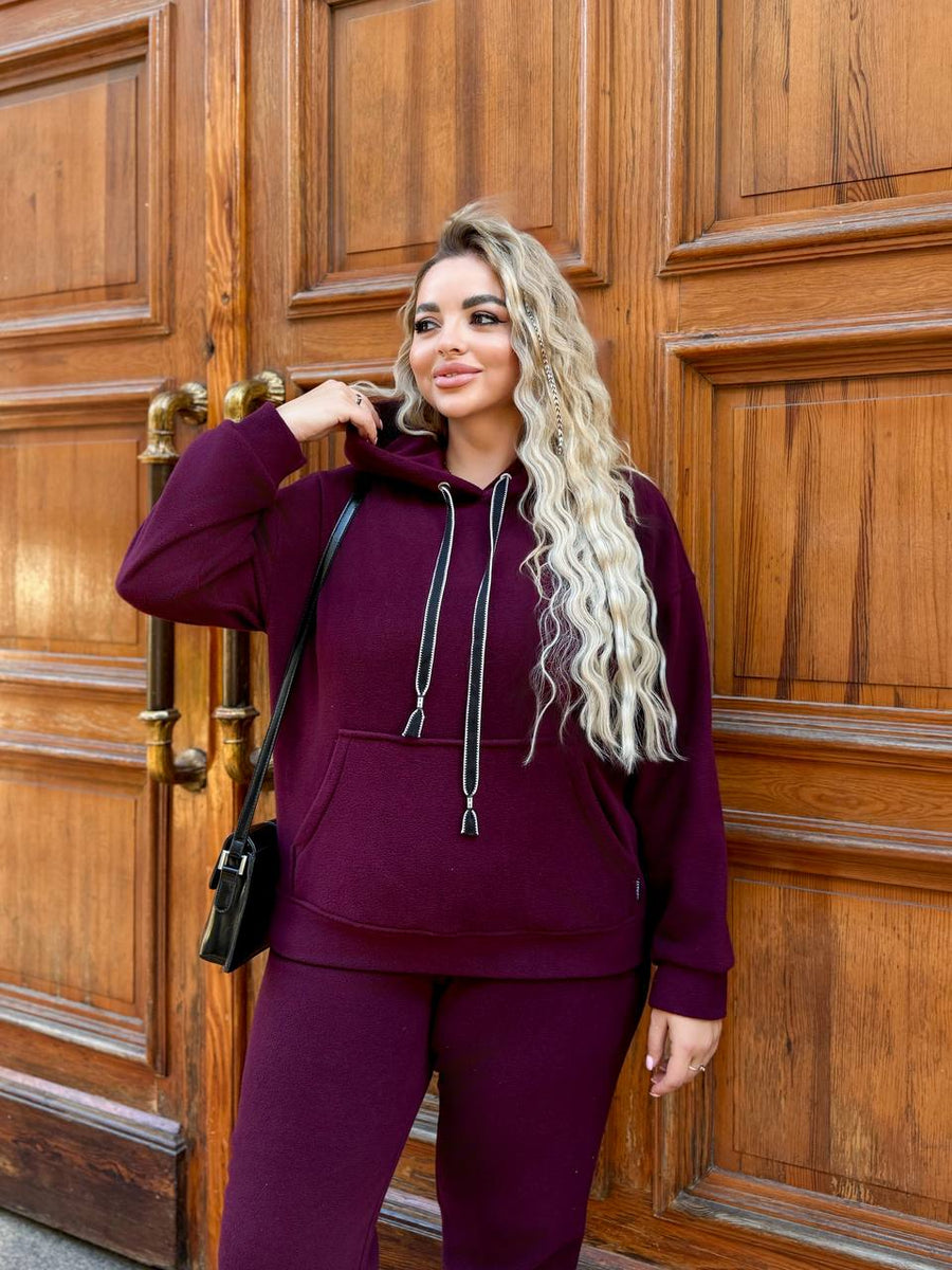 Soft casual set with hood  - Twiggy Shop