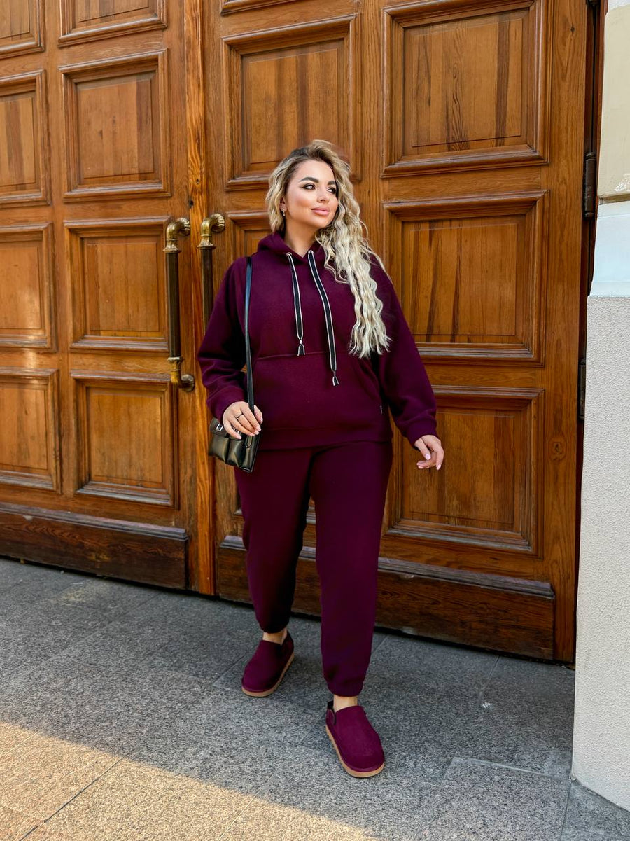 Soft casual set with hood  - Twiggy Shop