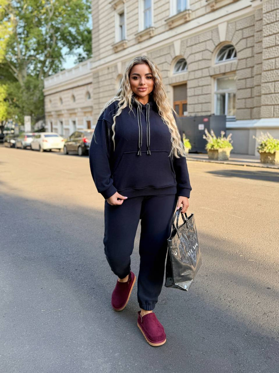 Soft casual set with hood  - Twiggy Shop