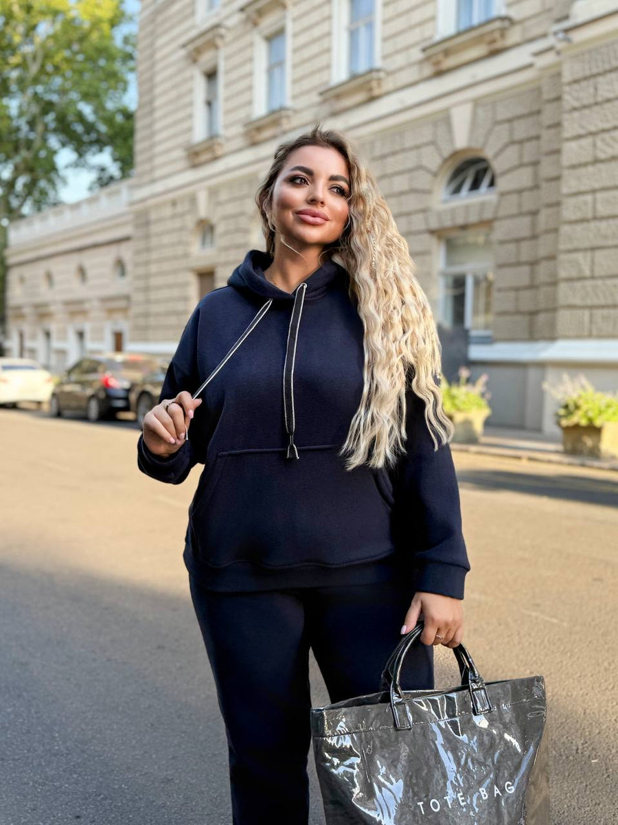 Soft casual set with hood  - Twiggy Shop