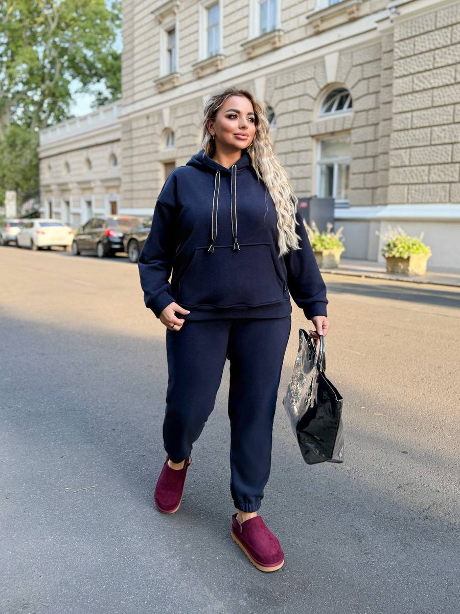 Soft casual set with hood  - Twiggy Shop