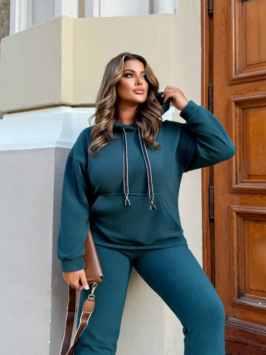 Soft casual set with hood  - Twiggy Shop