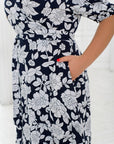 Floral wrap dress  от марка YR, polyester и lycra, изображение на елегантна дамска рокля с флорални мотиви