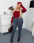 Corduroy trousers from an Italian brand, viscose, cotton and elastane, image of fashionable women's trousers.