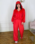 Soft velvet set with a hood  - Twiggy Shop