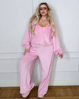 Soft velvet set with a hood  - Twiggy Shop