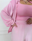 Soft velvet set with a hood  - Twiggy Shop