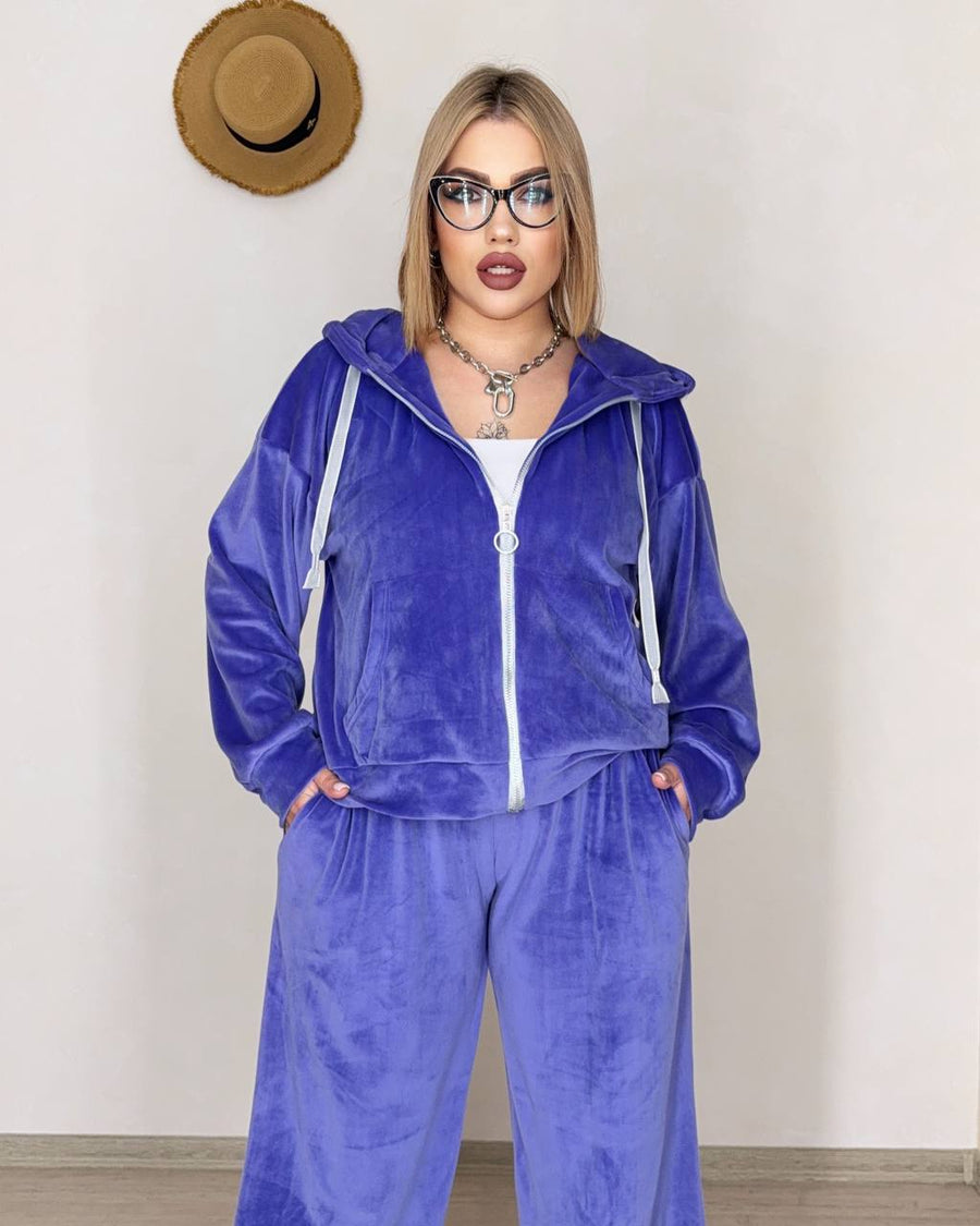 Velvet set with hood  - Twiggy Shop