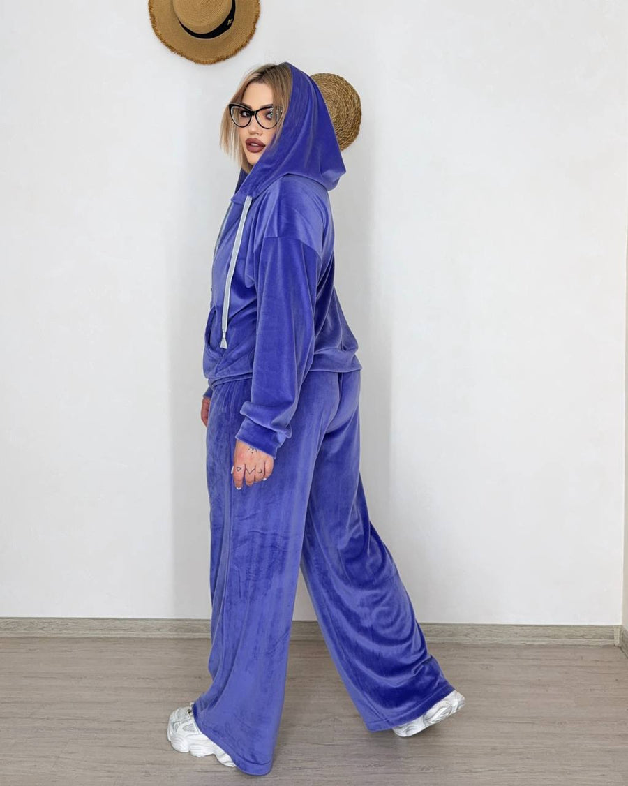 Velvet set with hood  - Twiggy Shop