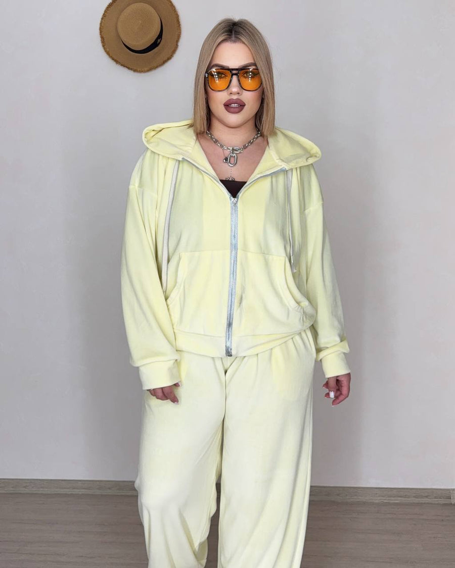 Velvet set with hood  - Twiggy Shop