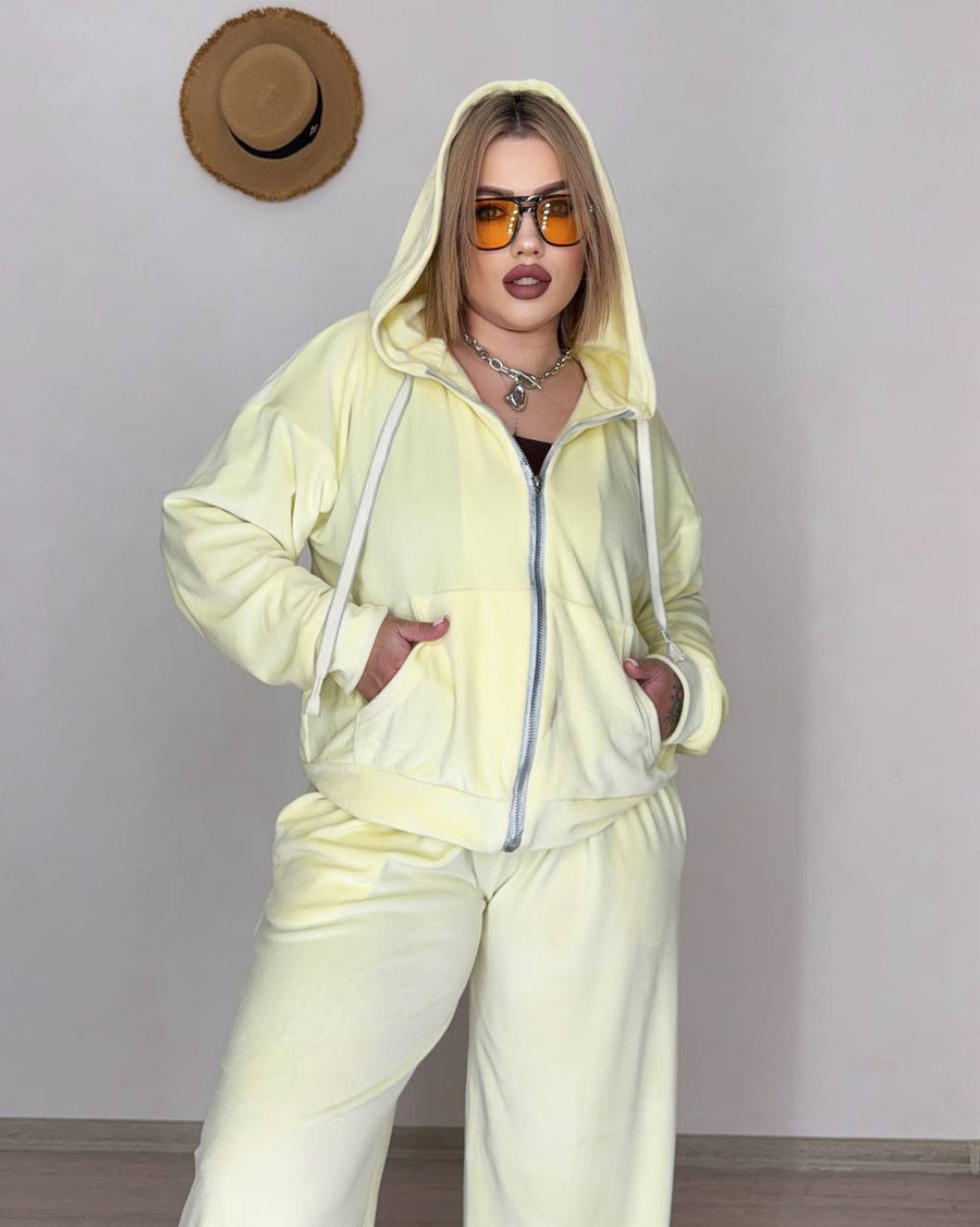 Velvet set with hood  - Twiggy Shop