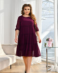 Chiffon dress with ruffles