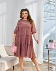 Chiffon dress with ruffles