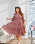 Chiffon dress with ruffles