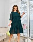 Chiffon dress with ruffles