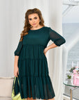 Chiffon dress with ruffles