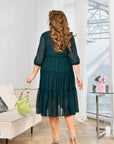 Chiffon dress with ruffles