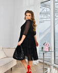 Chiffon dress with ruffles