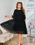 Chiffon dress with ruffles