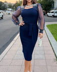 Evening dress with pearls