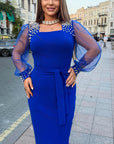 Evening dress with pearls