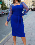 Evening dress with pearls