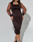 Evening dress with rhinestones