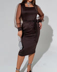 Evening dress with rhinestones