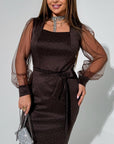 Evening dress with rhinestones