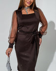 Evening dress with rhinestones