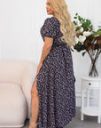 Vestido largo de verano con abertura.