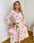 Soft fabric dress with flowers - Twiggy Shop