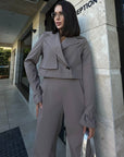 Ensemble trench court et pantalon