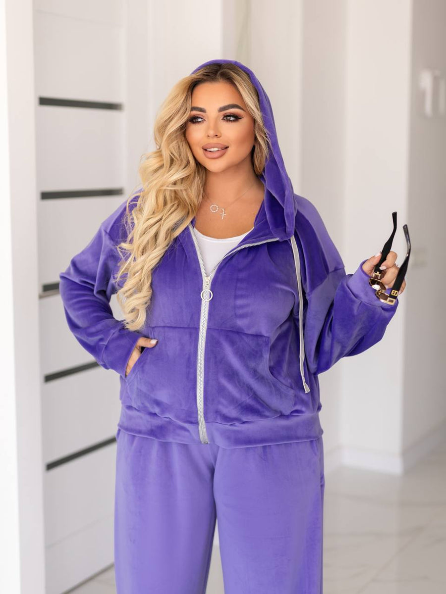 Velvet set with hood  - Twiggy Shop