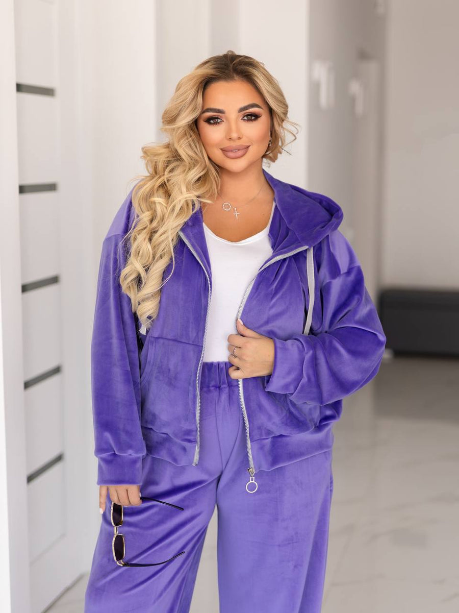 Velvet set with hood  - Twiggy Shop