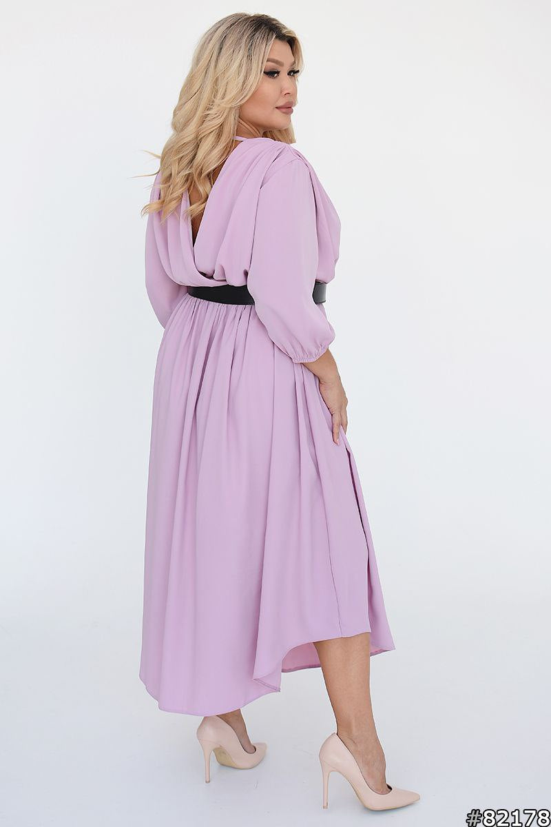 Chiffon dress with a belt