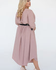 Chiffon dress with a belt