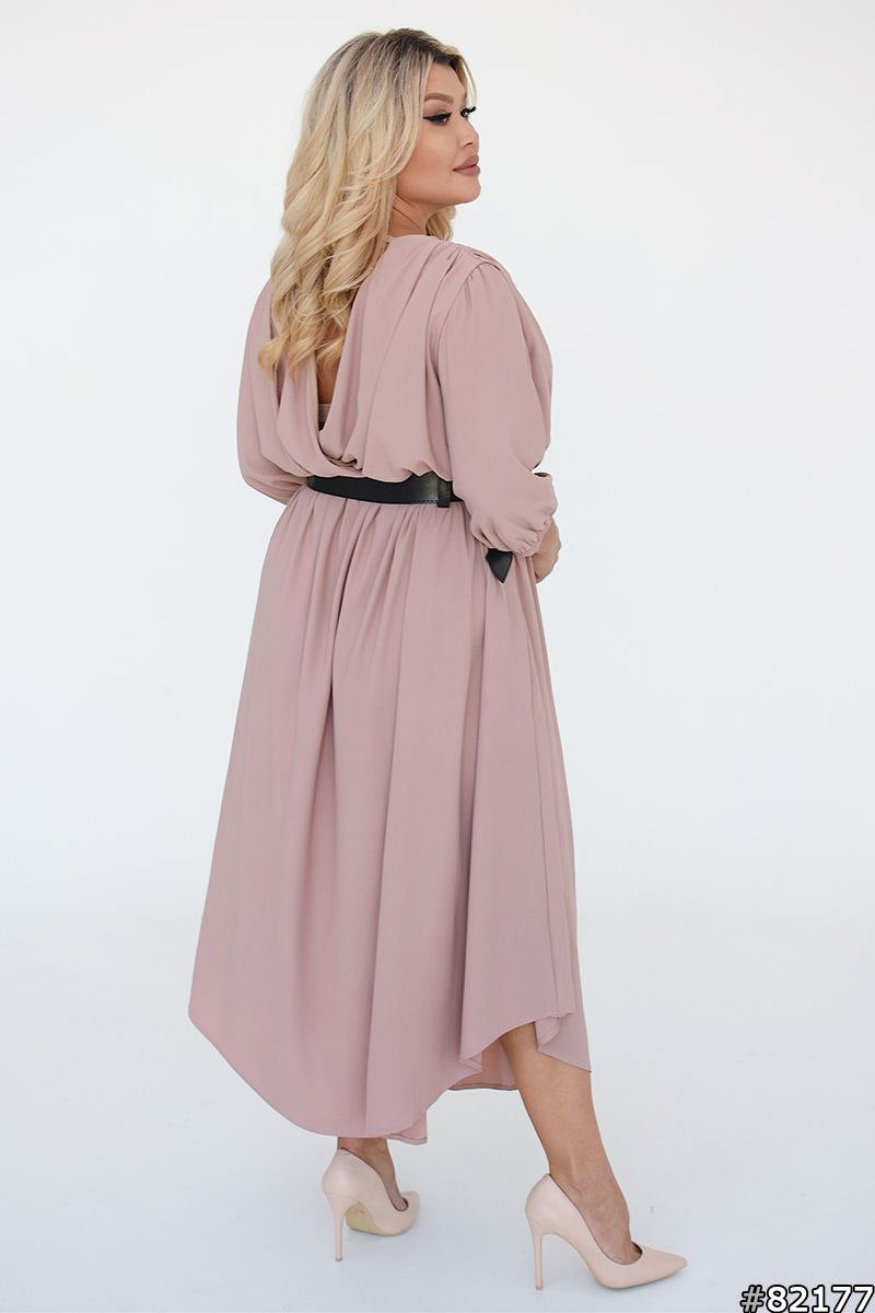 Chiffon dress with a belt