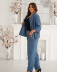 Conjunto blazer y pantalón lino