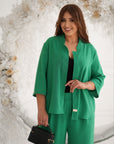 Conjunto blazer y pantalón lino