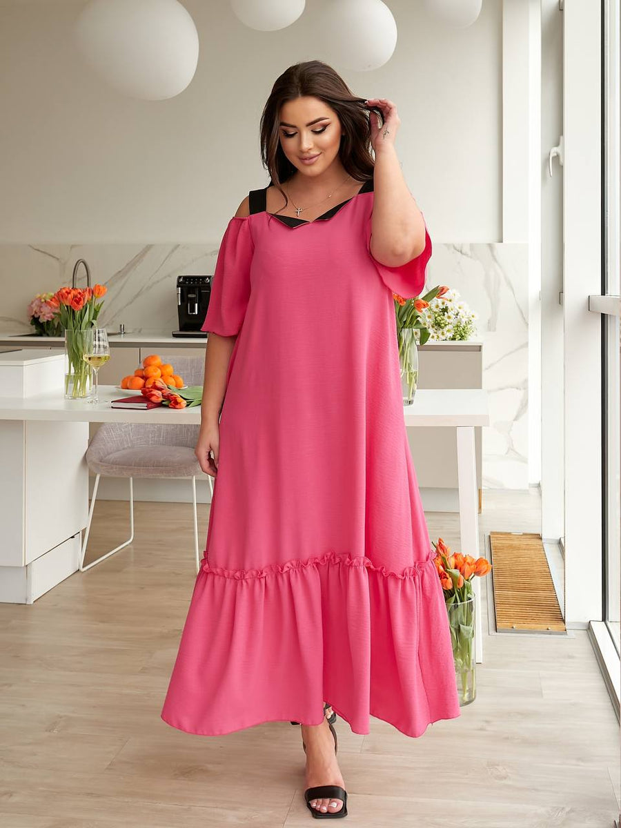 Rochie moale de țesătură cu centură