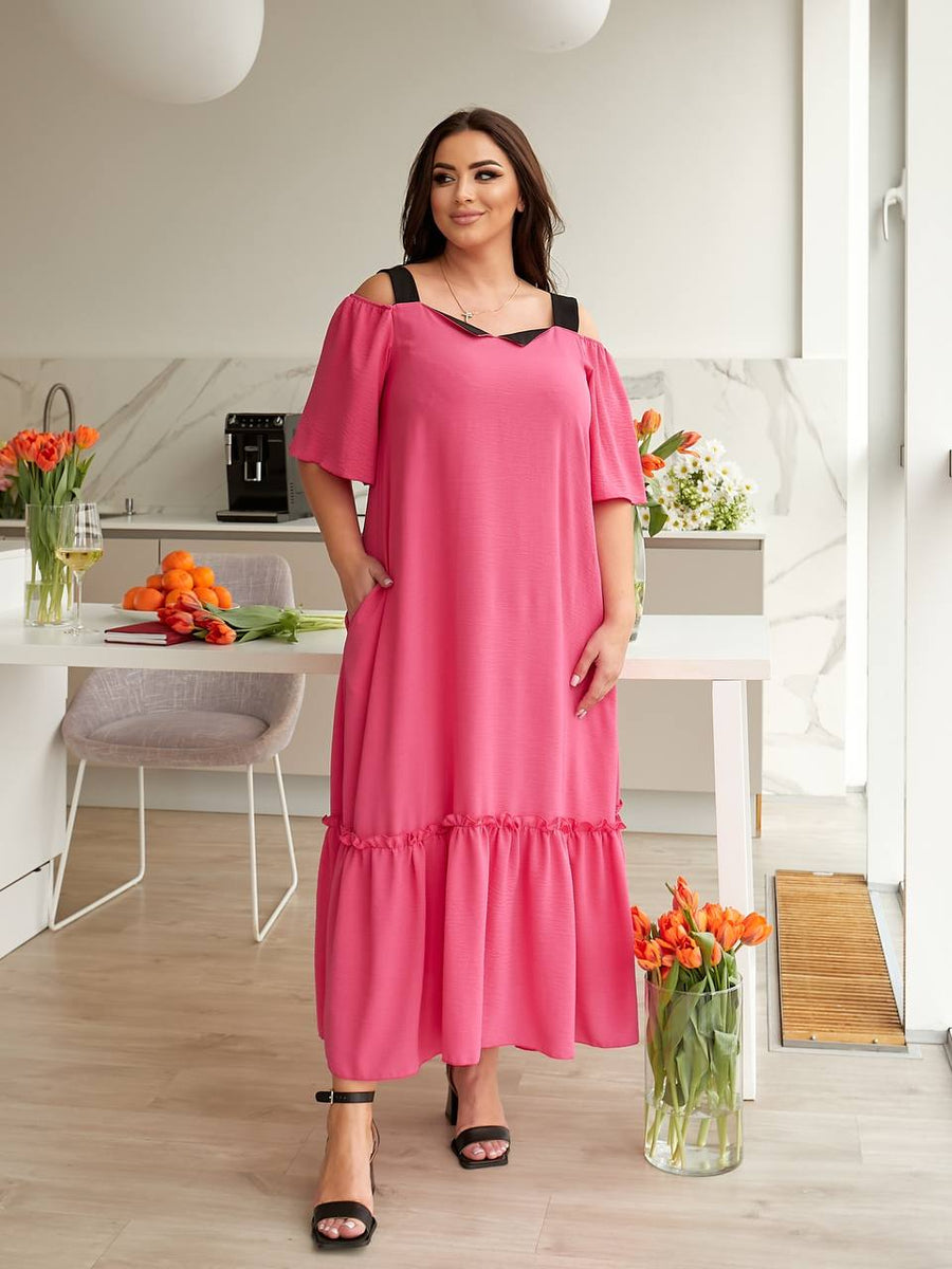 Rochie moale de țesătură cu centură