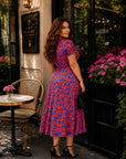 Rochie din satin floral