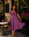 Rochie din satin floral