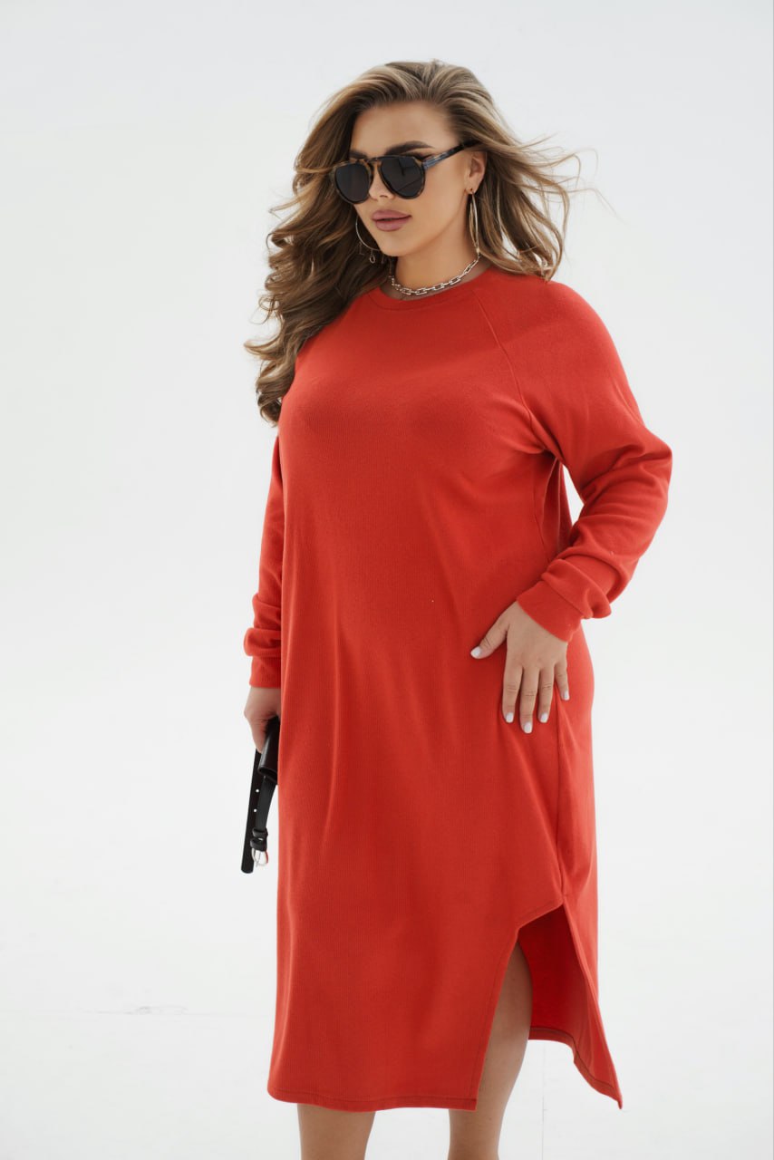 Knit midi dress with belt - Twiggy Shop